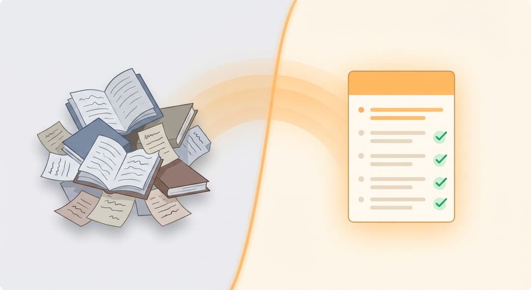 Turn scattered books into a clear action plan